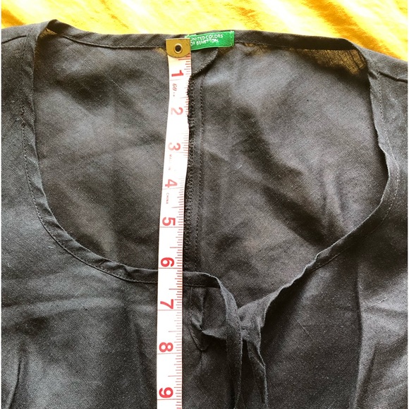 Benetton linen black dress one piece - Picture 8 of 13